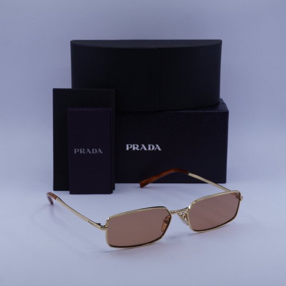 Prada PRA60S 5AK07V Rectangle Sunglasses – Gold - Picture 4 of 10